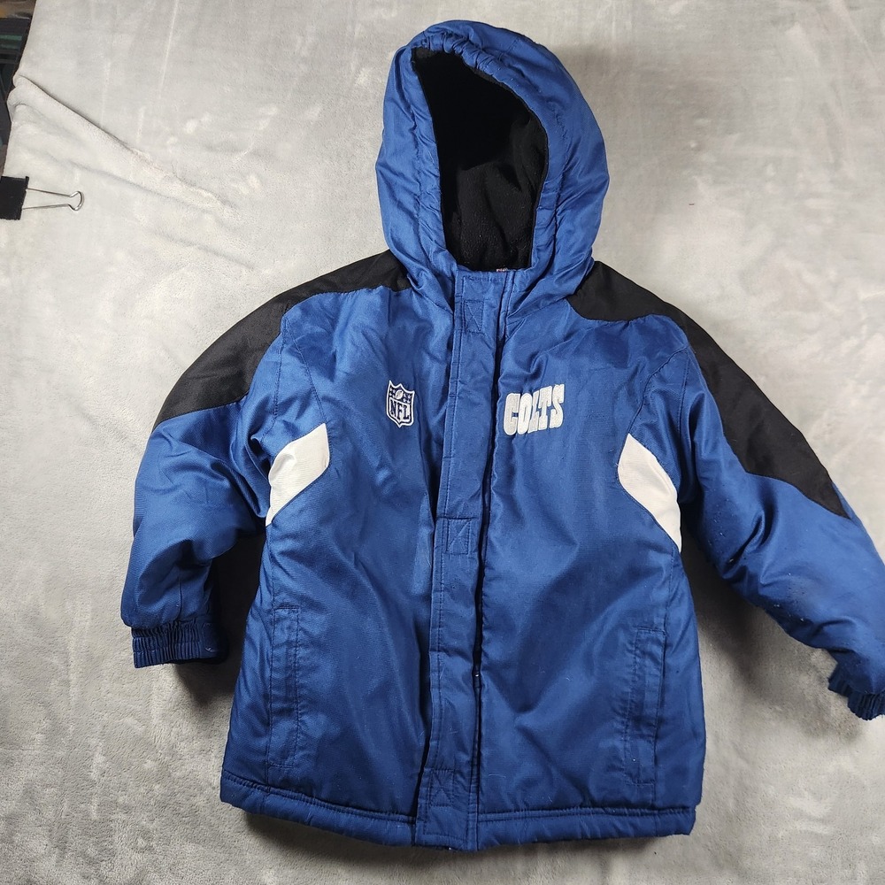 VTG 90s Indianapolis Colts NFL‎ Youth M Midweight Blue Bomber Jacket Coat Retro